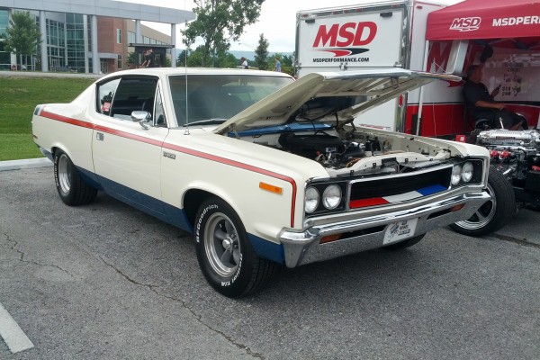 White amc rebel machine on hot rod power tour 2013