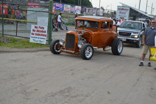 hot rod entering a car show