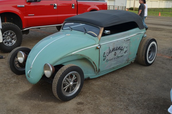 hot rodded and customized volkswagen beetle