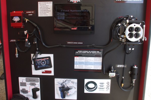 edelbrock efi display at automotive trade show