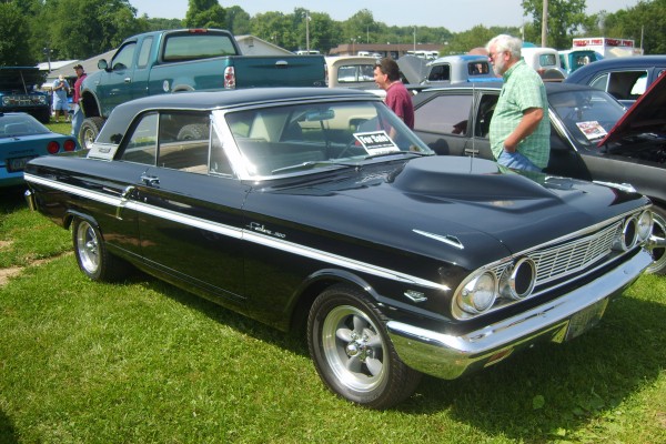ford flacon drag car at a car show
