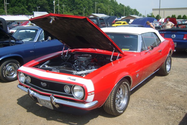 red 1967 chevy camaro ss convertible at super summit 2013