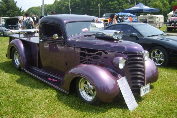 customized vintage hot rod pickup truck