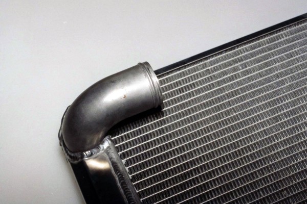 close up of outlet port on a radiator
