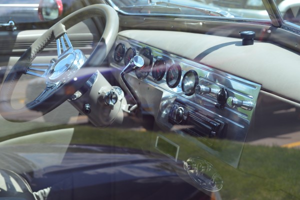 custom interior inside a 1947 plymouth hot rod coupe