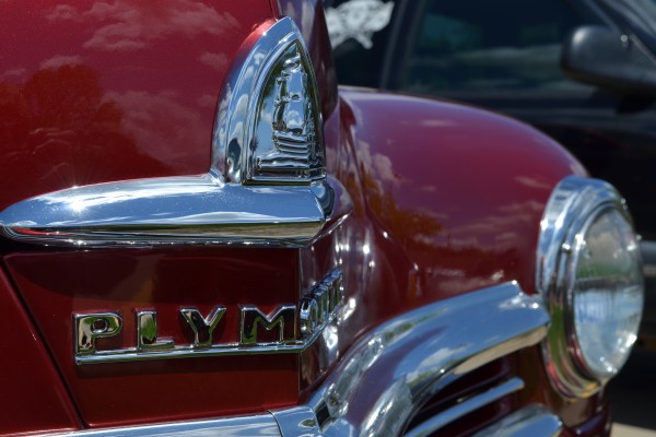 ship emblem hood ornament for a vintage antique plymouth coupe