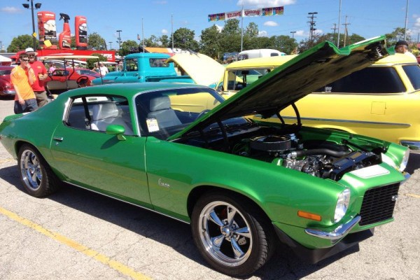 green 1970 Camaro RS split bumper