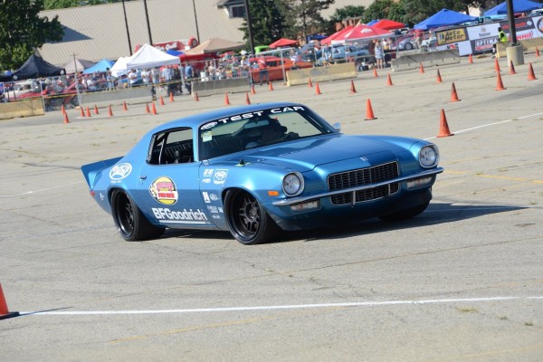 Chevy Camaro on autocross course
