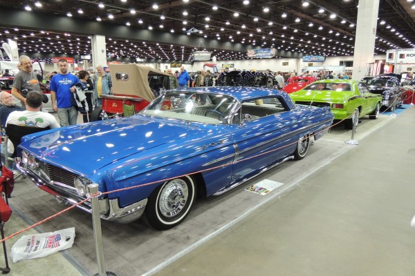 blue custom lowrider coupe