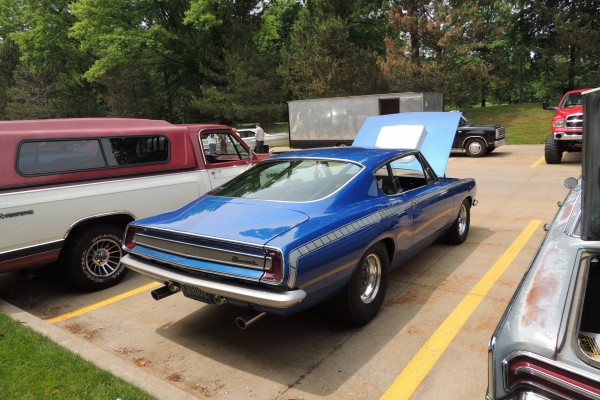 blue second gen plymouth barracuda