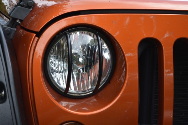 custom headlight guards on a jeep wrangler JK