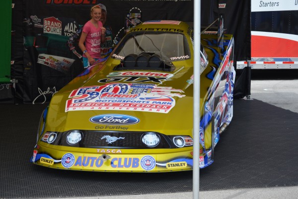 ford mustang funny car in pits