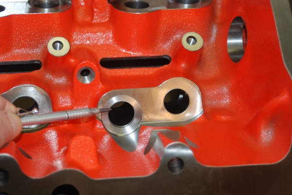 pointing to lifter bores on a big block chevy engine