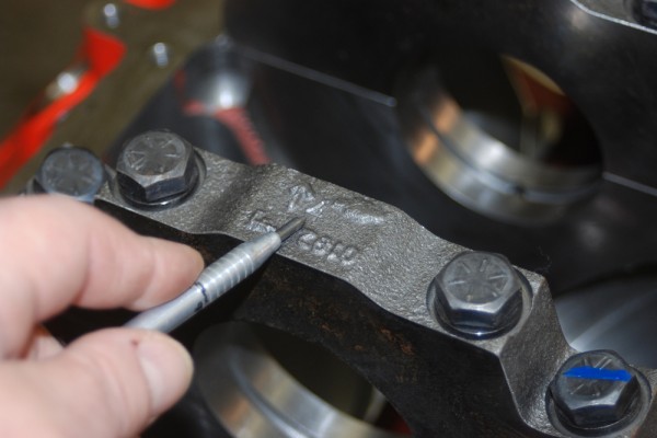 casting marks on main bearing caps