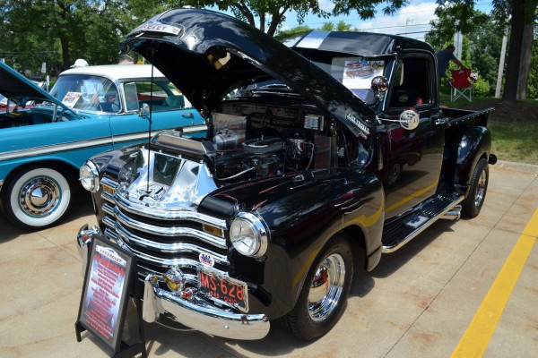 1949 chevy 3100 hot rod truck at car show, 2013