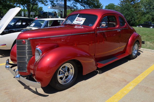 red prewar Studebaker street rod with cragar s/s wheels