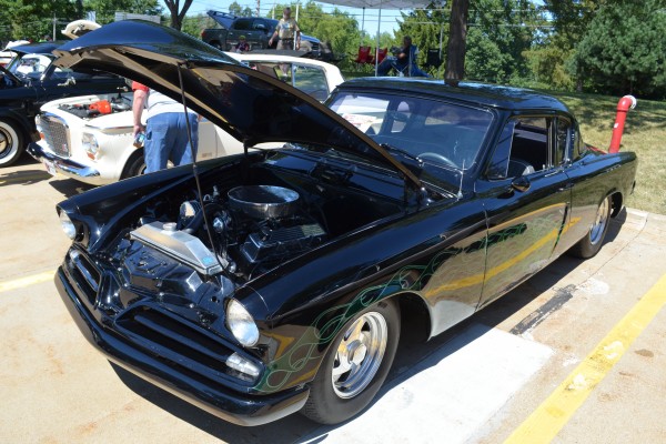 Studebaker street rod coupe with flame paint job