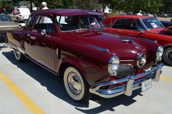 Bullet nose Studebaker champ at a classic car show