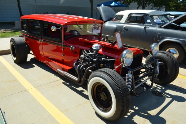 Vintage lowered studebaker hot rod sedan