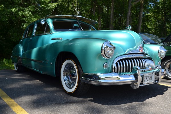 vintage buick special sedan at car show, 2013