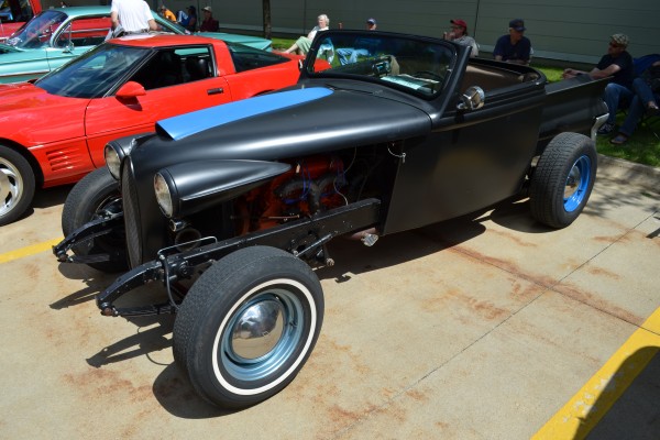 custom hot rod at car show, 2013