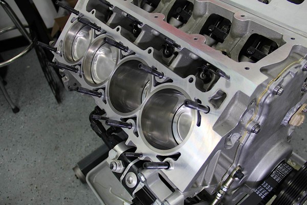 LS Engine bare block with cylinder head removed