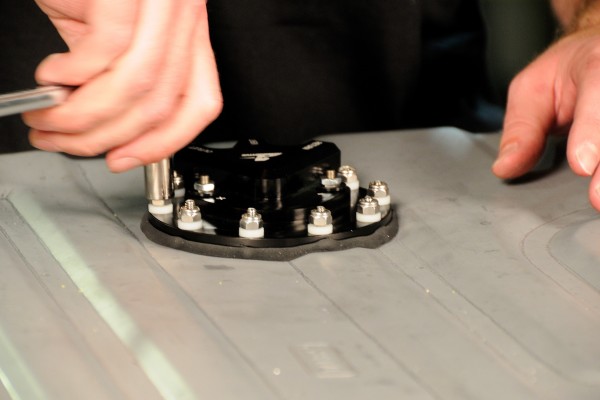 bolting a fuel pump into a gas tank