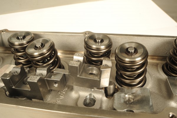 close up of valve springs installed on an engine