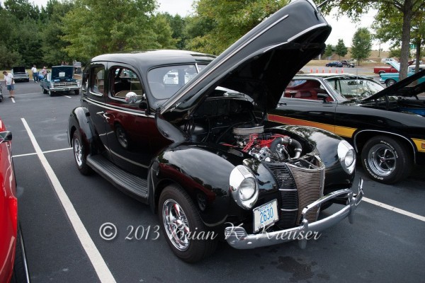 black prewar hot rod sedan