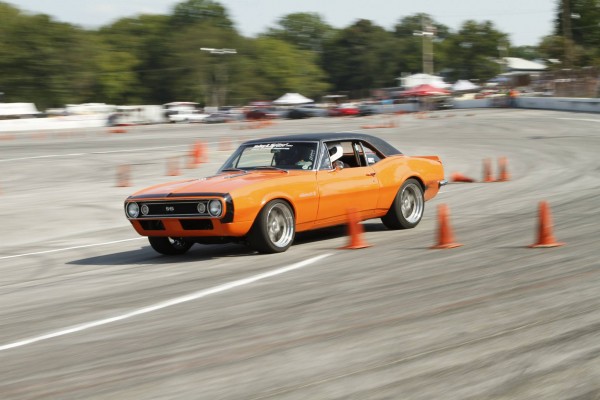 1967 chevy camaro ss on autocross course