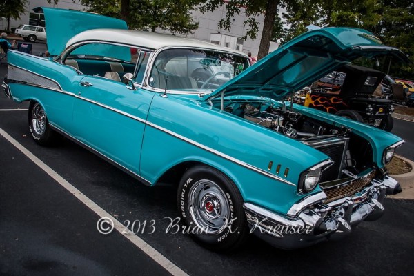 custom aqua blue 1957 chevy bel air hardtop coupe