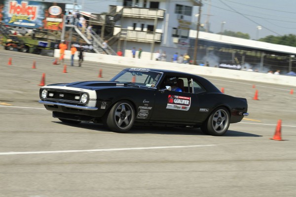 first gen camaro ss on autocross course
