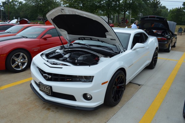 white late model chevy camaro