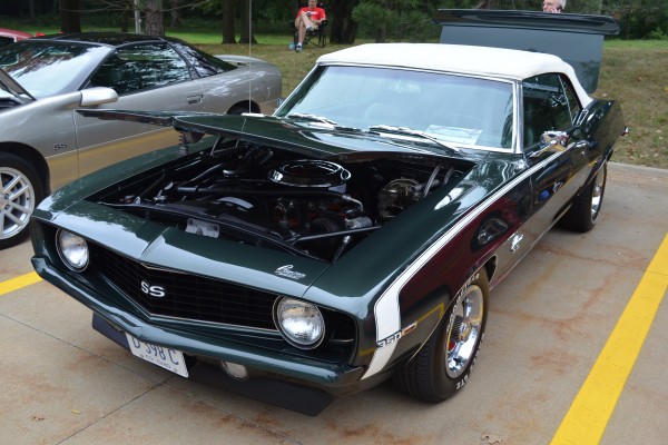 green 1969 chevy camaro ss 350 convertible coupe