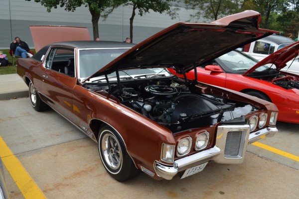 1970s era Pontiac gran prix coupe at a car show