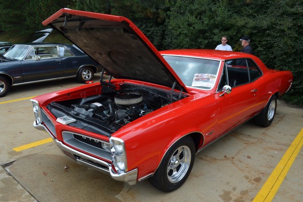 1966 red pontiac gto hardtop with custom wheels