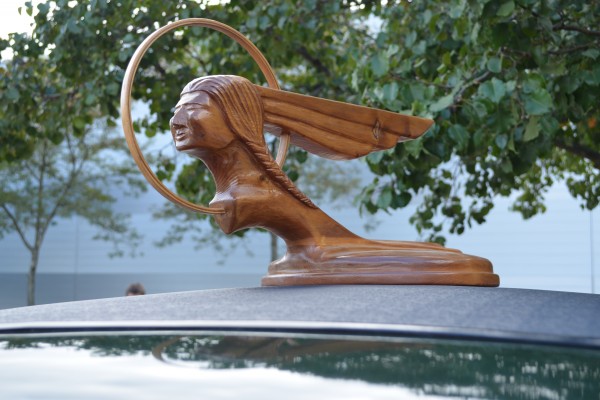 Pontiac chief hood ornament wood carving