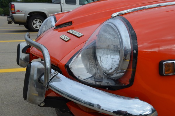 1969 triumph spitfire Mk. III GT6+, front bumper and headlight shot