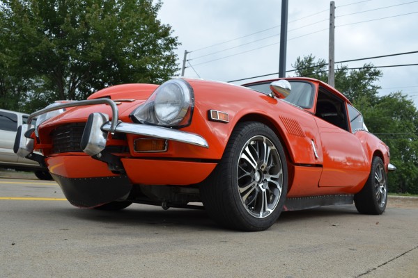 front low profile view of a 1969 triumph spitfire Mk. III GT6+