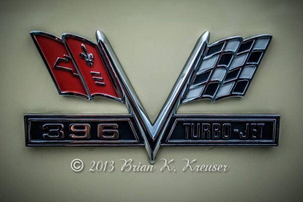 cross flag 396 turbo jet big block emblem fender badge
