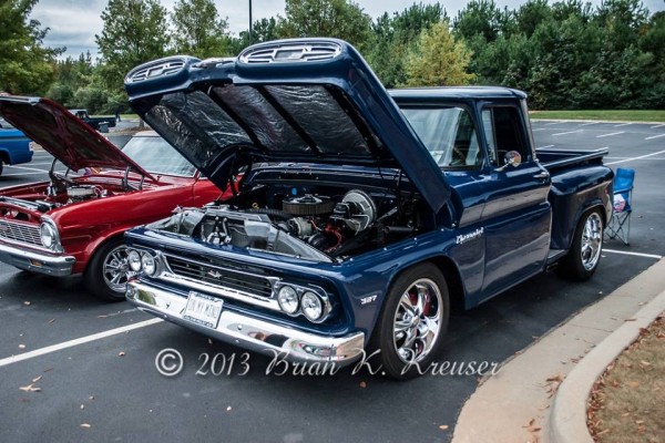 Vintage Chevy Apache 10 truck at a car show