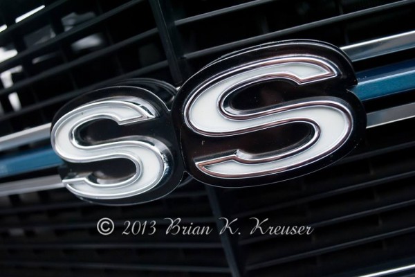 SS grille badge on a chevy chevelle