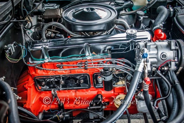 Chevrolet inline six engine in a classic car