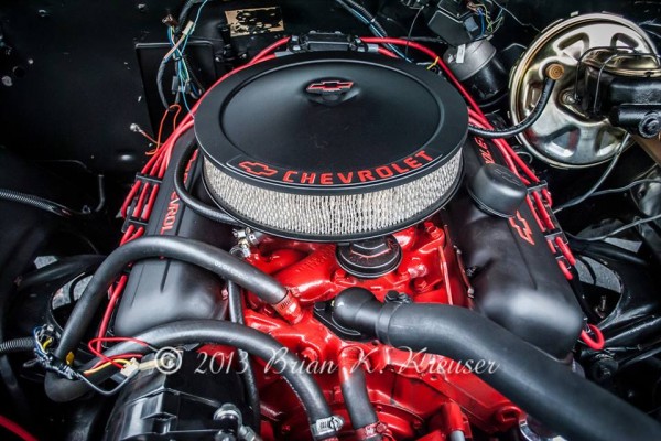 Big block chevy engine in a classic muscle car
