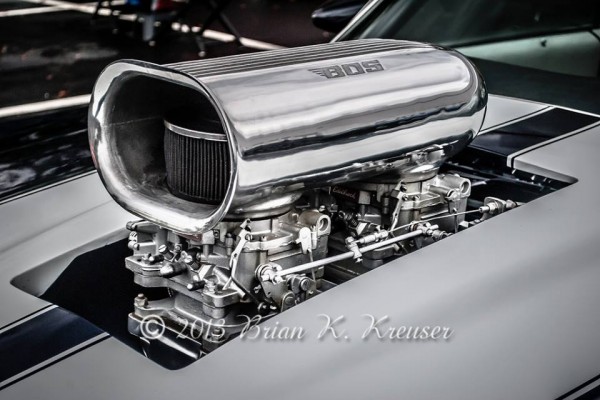 dual quads and hilborn scoop on a vintage chevy Chevelle SS 454