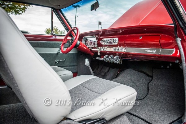 interior of a customized chevy II nova