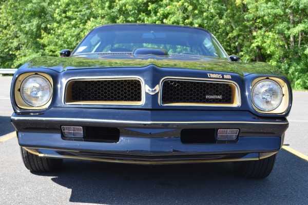 front bumper view of a 1976 pontiac trans am