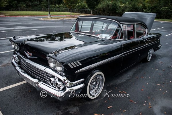 Black 1958 Chevy Bel Air Sedan