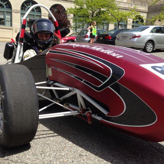 driver in Carnegie Mellon Formula SAE Team race car