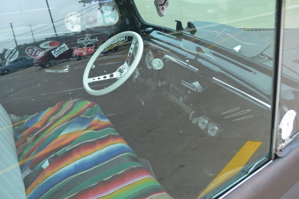 Interior passenger cabin of a 1951 Ford Pickup Truck Hot Rod
